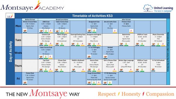 Enrichment Schedule KS3