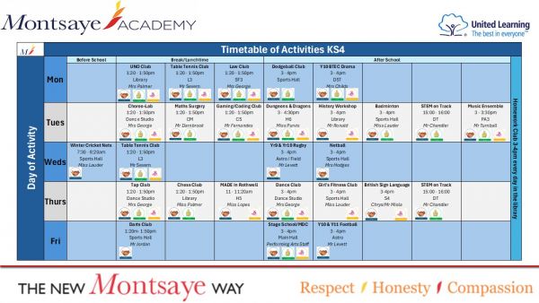 Enrichment Schedule KS4